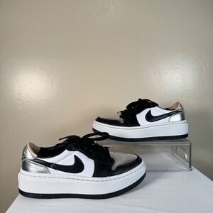 Womens Nike Air Jordan 1‎ Elevate Low 7.5 Black White Silver Excellent Condition